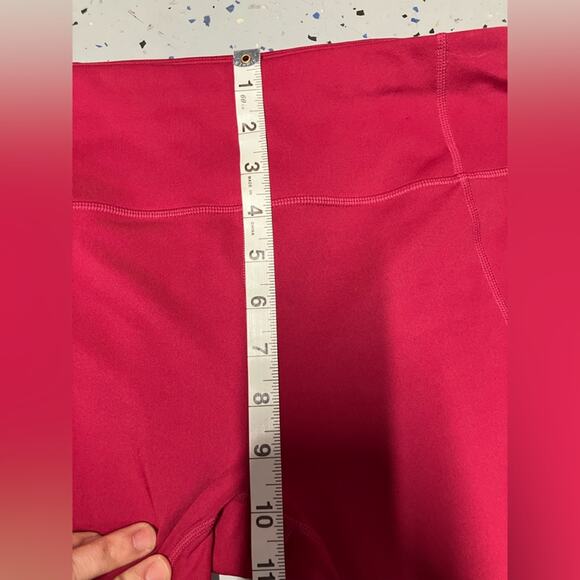 Athleta Run Free 7/8 Leggings waist zip pocket red womens size small - Picture 13 of 14